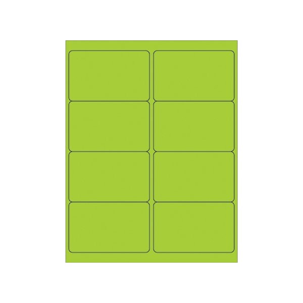 Bsc Preferred 4 x 2-1/2'' Fluorescent Green Rectangle Laser Labels, 800PK BUY00025266 - main